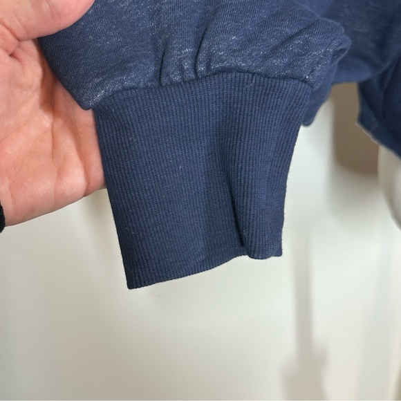 Anthropologie Maeve Blue Cropped Sweatshirt Sz L - Picture 3 of 7